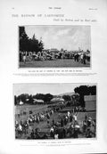 Old Antique Print 1900 Ladysmith Funeral Koch Pretoria Train Railway War 20th