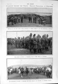 Original Old Antique Print 1900 British Prisoners Pretoria Glencow Chamberlain