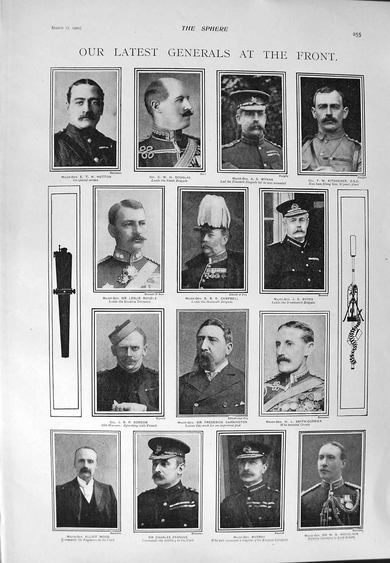 Original Old Antique Print 1900 War Hutton Campbell Boyes Parsons Pretoria Boer