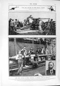 Original Old Antique Print 1900 Long Tom Boer War Gun Ladysmith Train Kraipan