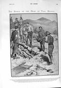Original Old Antique Print 1900 Burial Dead Vaal Krantz Prater Lovatt Beaufort
