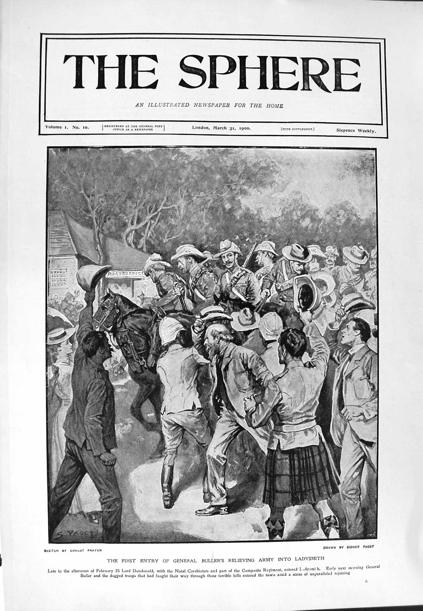 Original Old Antique Print 1900 General Bullers Army Ladysmith War Dundonald