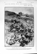 Original Old Antique Print 1900 General Buller War Pieter'S Hill Battle Siers