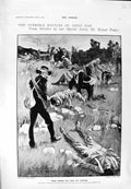 Original Old Antique Print 1900 Spion Kop Boers Siers War Natal Police 20th