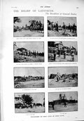 Old Antique Print 1900 General Buller Ladysmith Mail Horses Post Office 20th