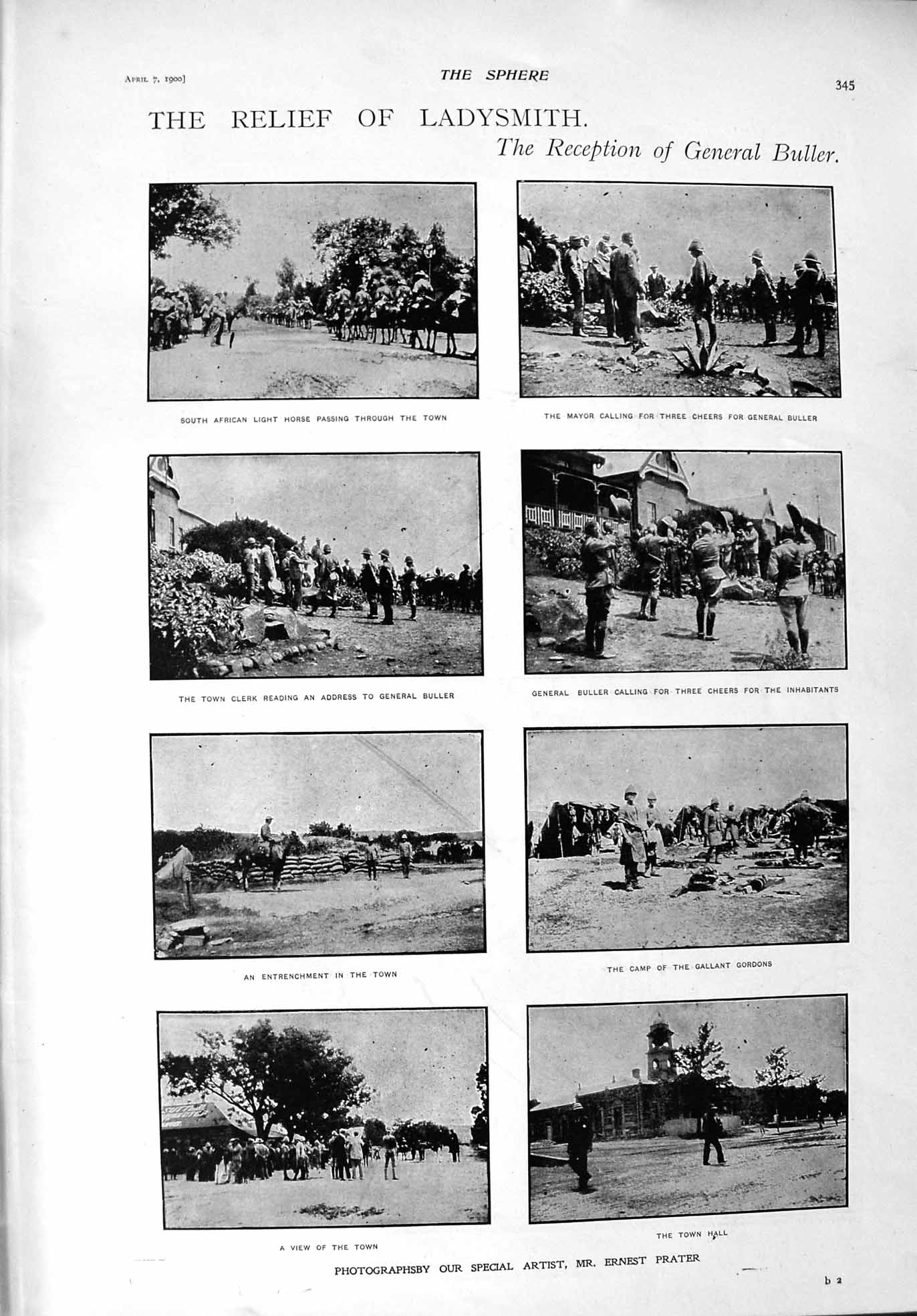 Old Antique Print 1900 General Buller Ladysmith Mail Horses Post Office 20th