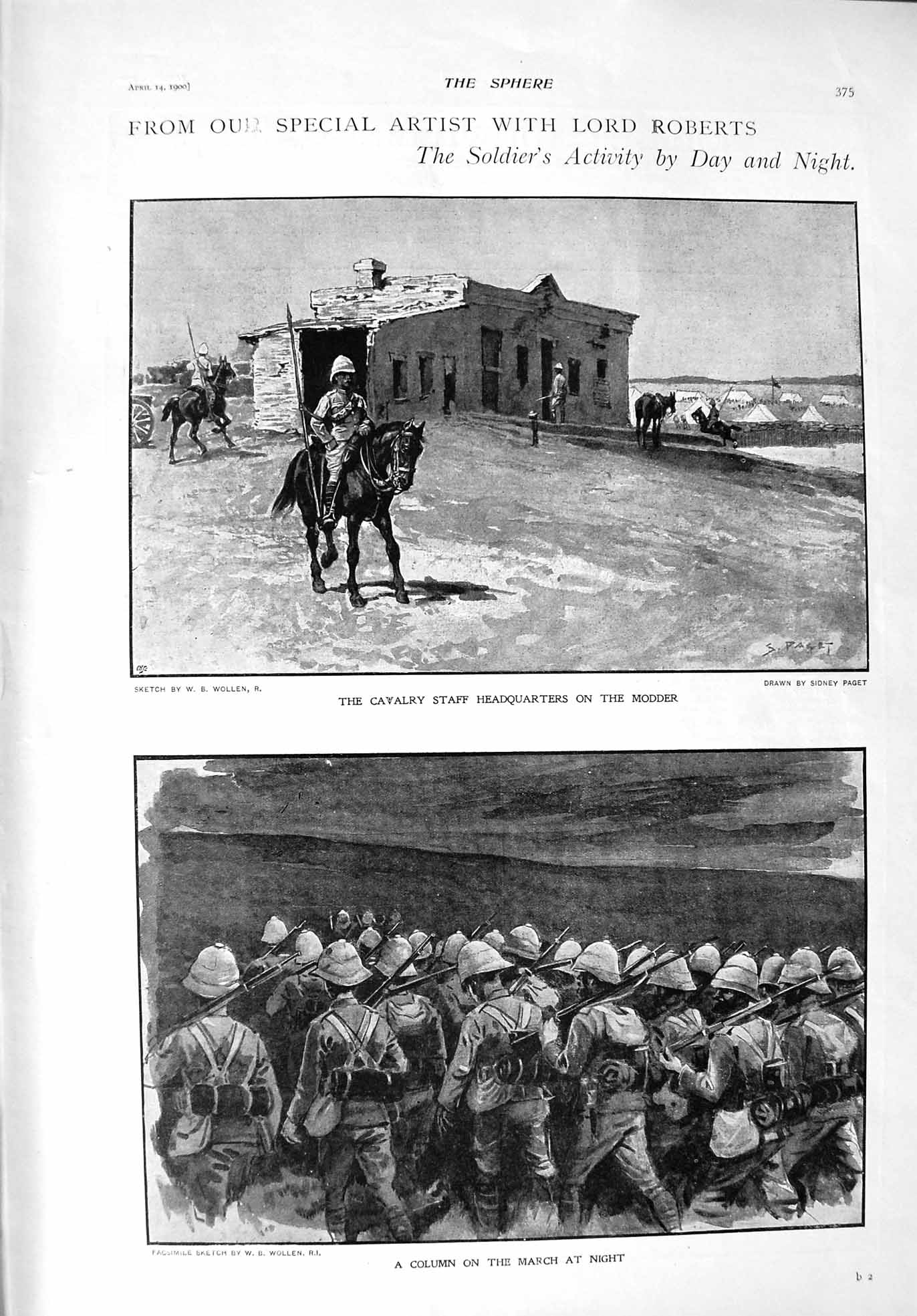 Original Old Antique Print 1900 Siers War Modder British Officers Pretoria 20th