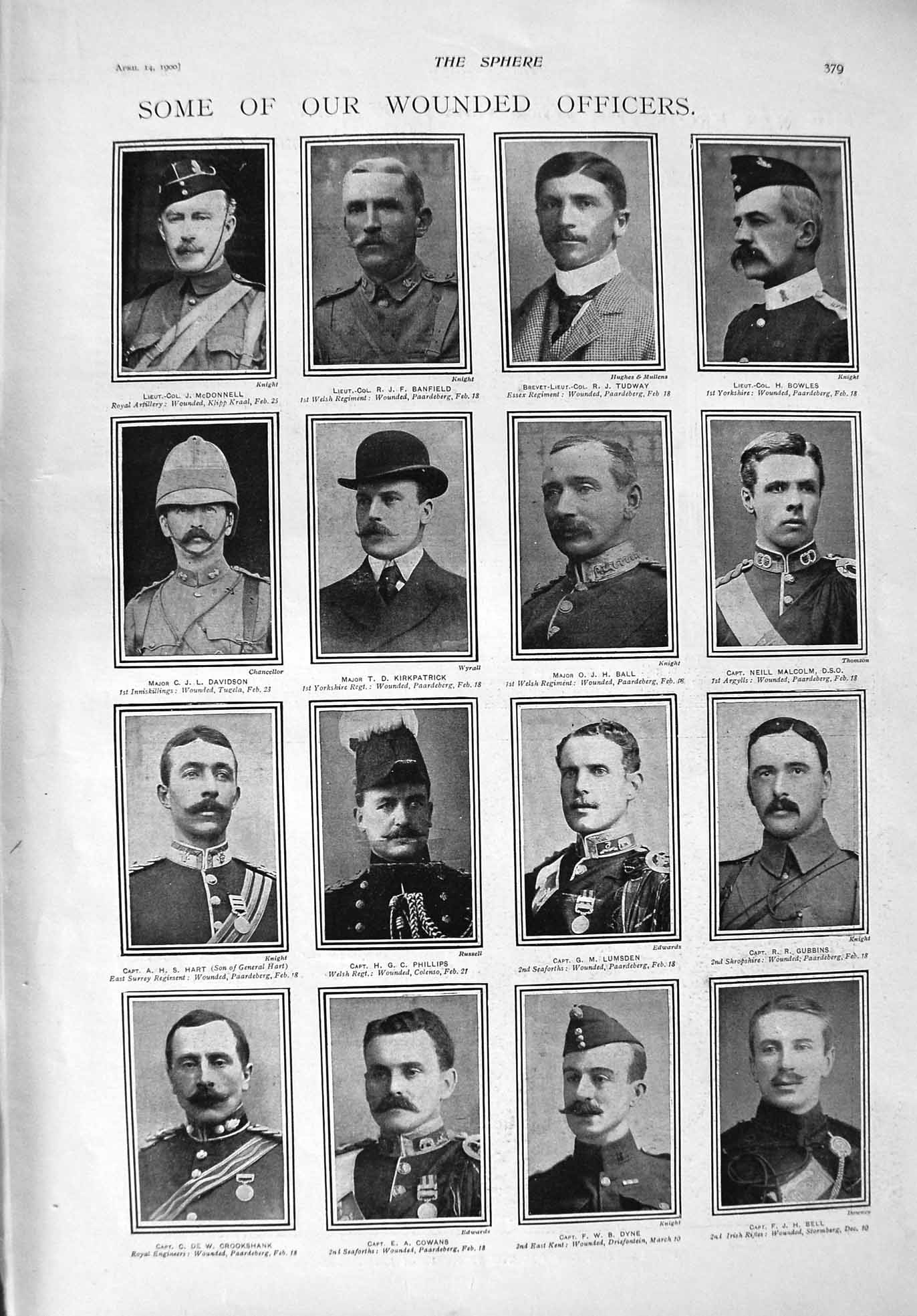 Old Antique Print 1900 War Kirkpatrick Ball Cowans Bell Boer Johannesburg 20th