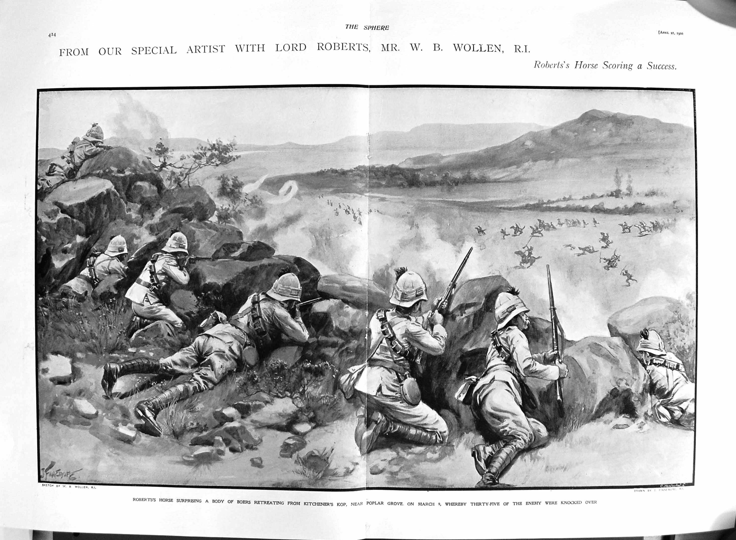 Old Antique Print 1900 Duchess Grimaldi Lord Roberts War Kitchener'S Kop 20th