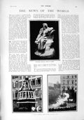Old Antique Print 1900 Falguiere Statue Daudet Lent Crump Jayne Chester 20th