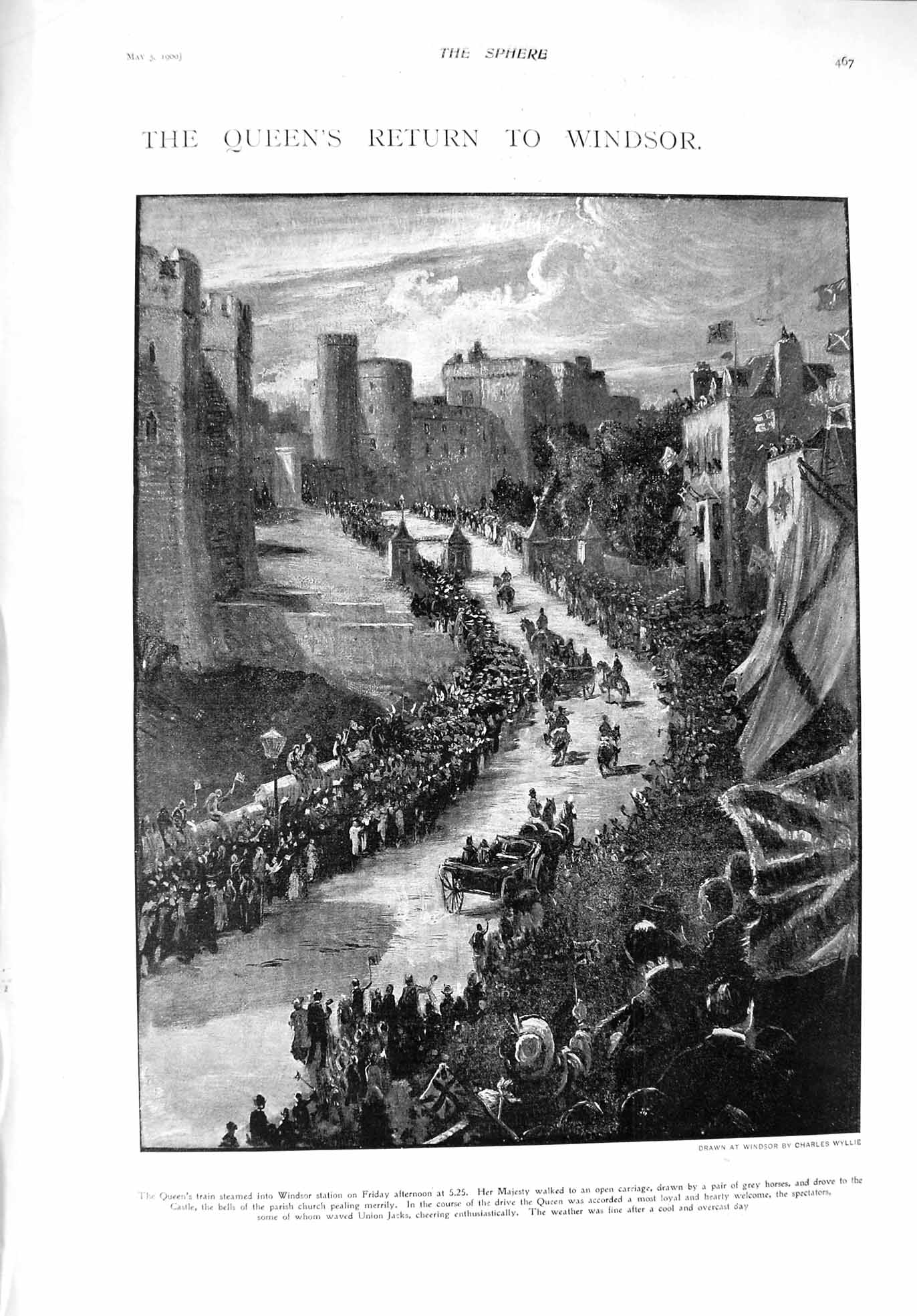 Old Antique Print 1900 Queen Windsor Castle Boer General Meyer Long Port 20th