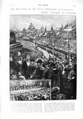Original Old Antique Print 1900 Sailors Ship Powerful Portsmouth Ladysmith Klip