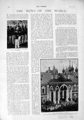 Original Old Antique Print 1900 German Prince Czar Kremlin Moscow Theatre Payne