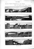 Original Old Antique Print 1900 Railway Bridge Laagte Boers Gregorowski Marist