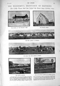 Original Old Antique Print 1900 Church Baralong Tribe Mafeking Eleanora Theatre