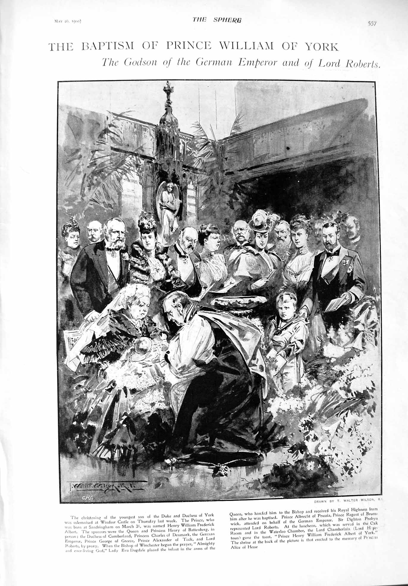 Old Antique Print 1900 Baptism Prince William York War Mafeking Newspaper 20th