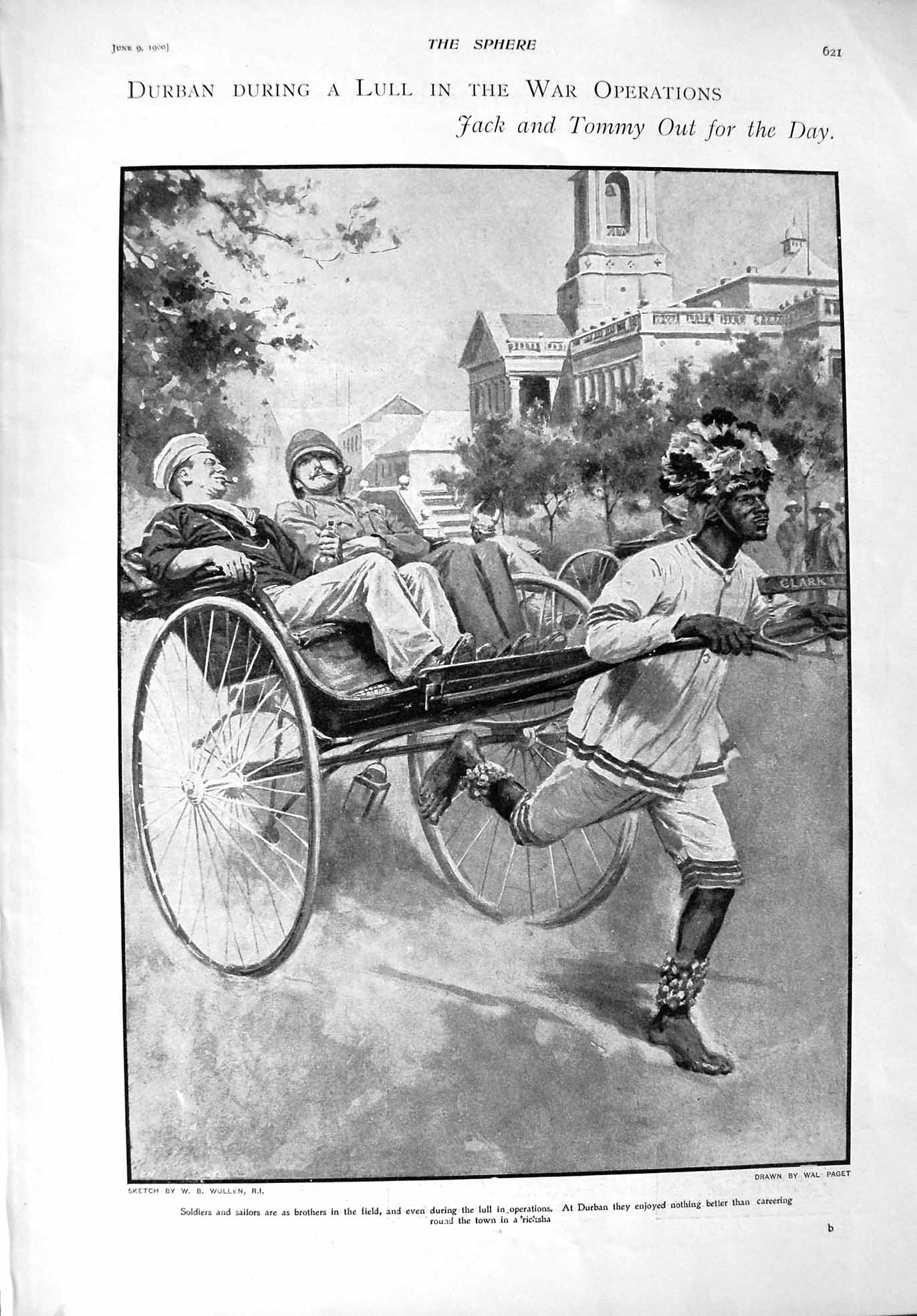 Old Antique Print 1900 Jack Tommy British Durban Cronje Bloemfontein War 20th