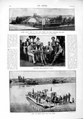 Old Antique Print 1900 Boer Field-Telegraph Vaal River Drakensberg Rorke 20th