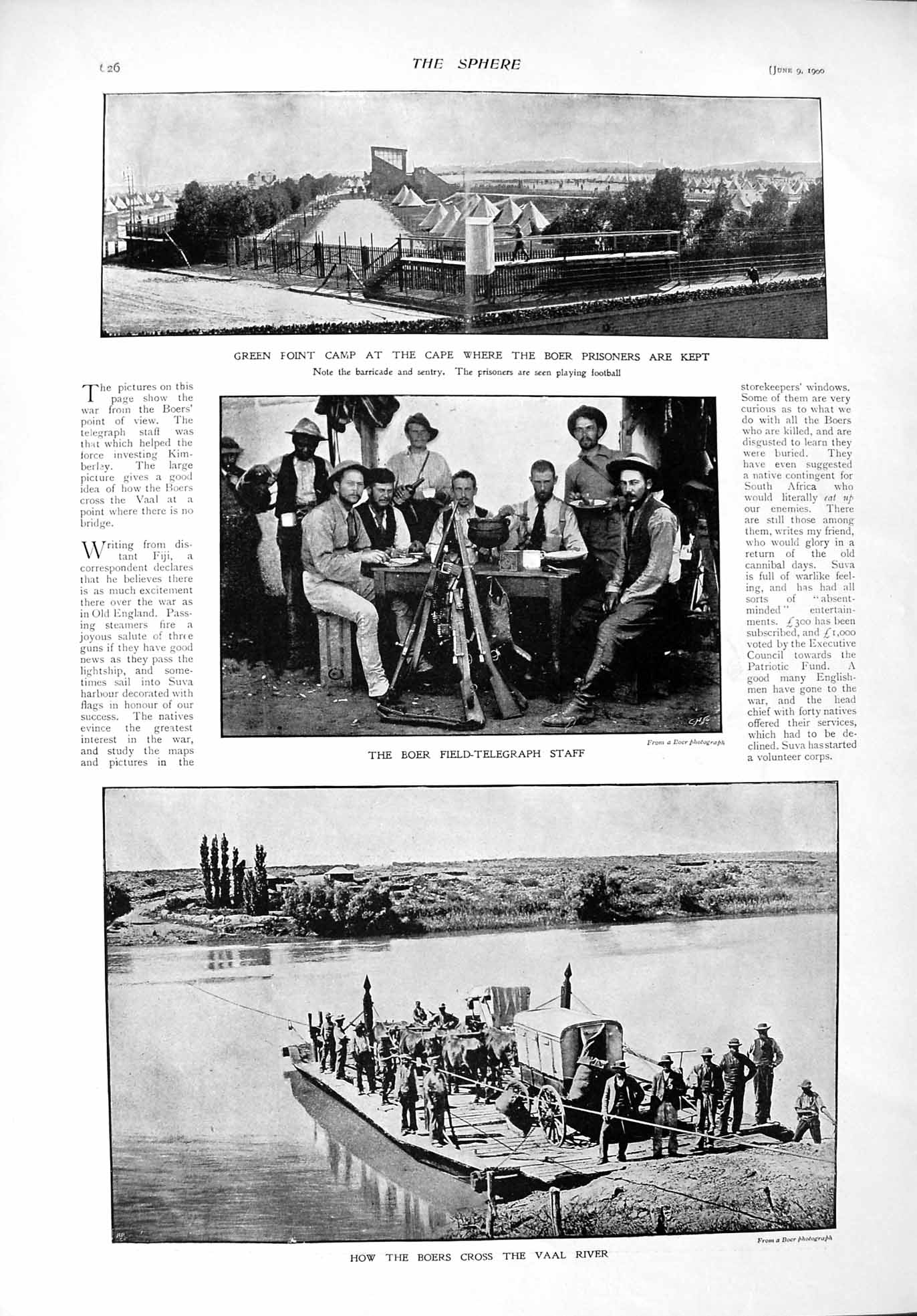 Old Antique Print 1900 Boer Field-Telegraph Vaal River Drakensberg Rorke 20th