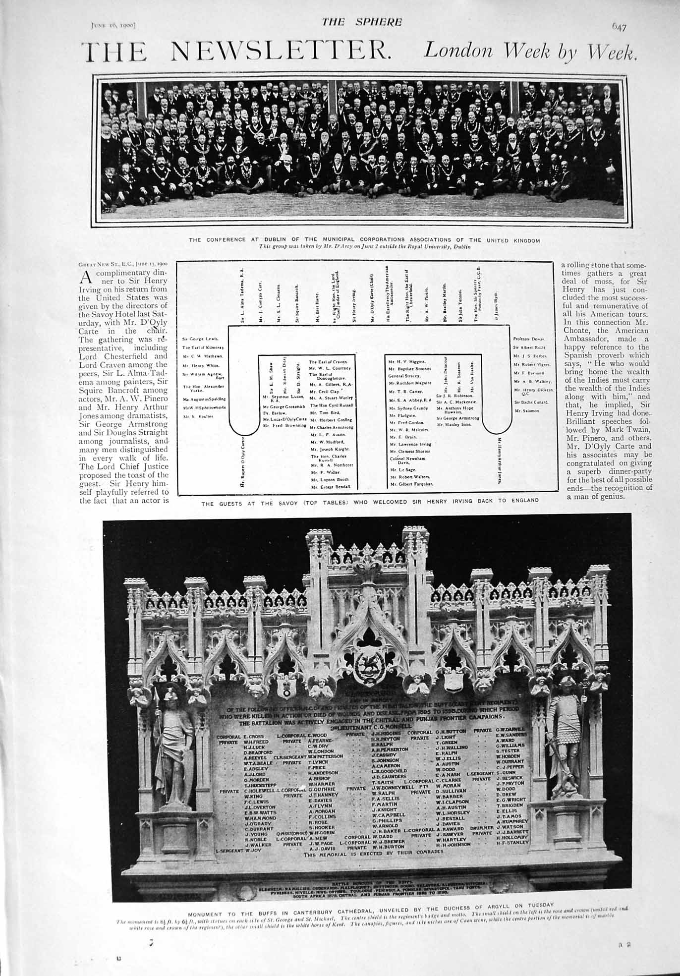 Old Antique Print 1900 Monument Buffs Canterbury Dublin Zebra Zoo Sheep 20th