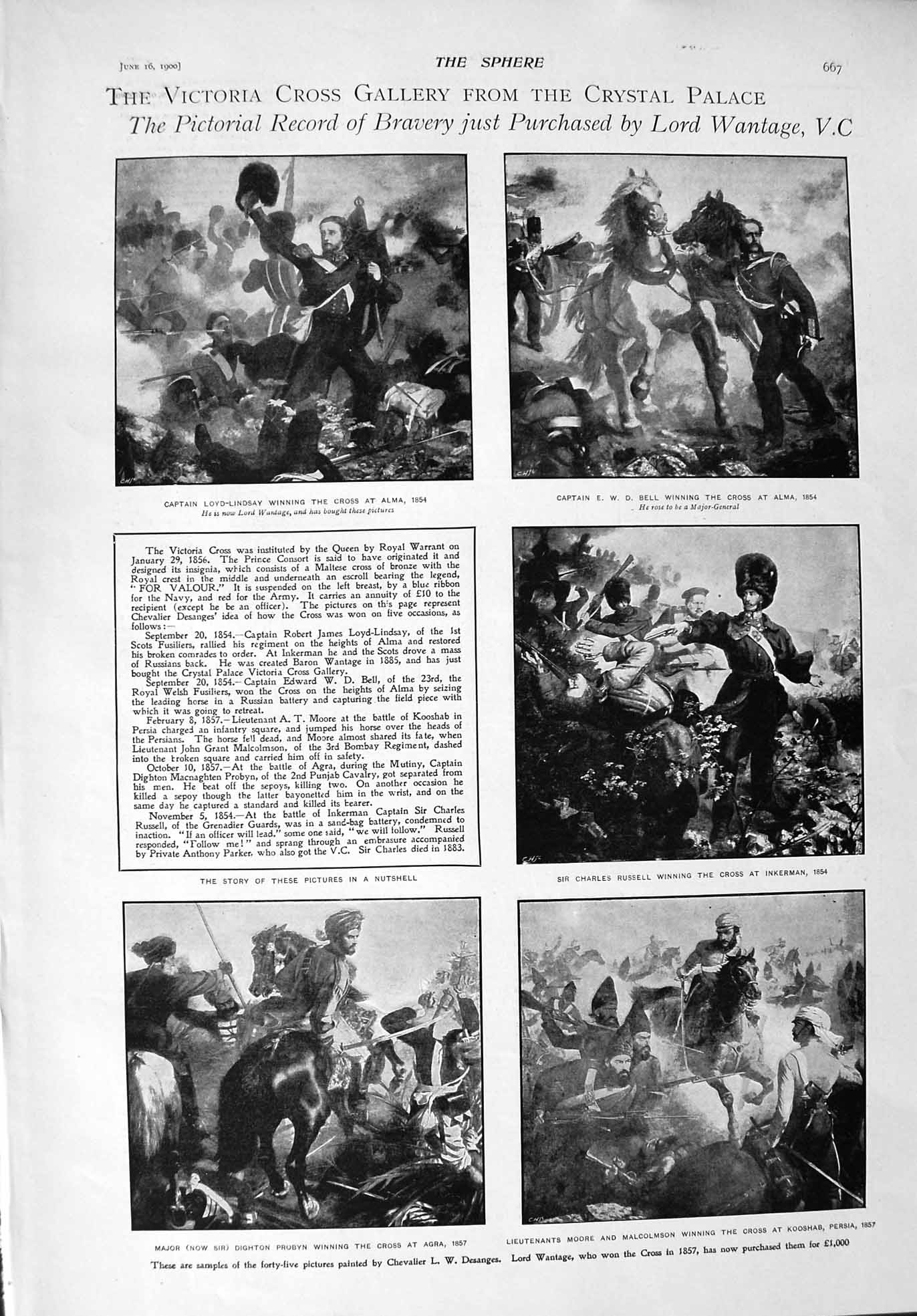 Old Antique Print 1900 Loyd-Lindsay Alma War Probyn Persia Louis Dorothea 20th