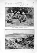 Original Old Antique Print 1900 War Siers Journals Despatch Rider Barbados Lord