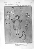 Original Old Antique Print 1900 Little Girl Tamborine Gladstone Wickham Prince