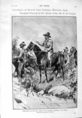 Old Antique Print 1900 Christiania Transvaal George White Horses Belfast 20th