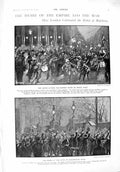 Original Old Antique Print 1900 Marlborough House London Relief Mafeking Straw
