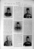 Original Old Antique Print 1900 Egypt Wingate Khedive Slatin Pasha Murray Blind