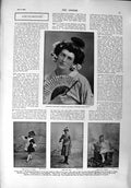 Original Old Antique Print 1900 Millard Butterfly Theatre Sass Thomas Romulus