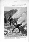 Original Old Antique Print 1900 Boers Burning Grass Botha'S Pass Kingsley War
