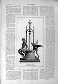 Original Old Antique Print 1900 Speaking Well Mengin Monument Shakspere Church