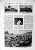 Original Old Antique Print 1900 War Africa Oliver British Siers Porter Prisoner