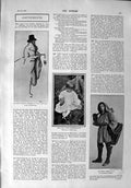 Original Old Antique Print 1900 Theatre Terry Harvey Ladies Fashion Cowes Gown