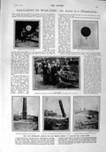 Old Antique Print 1900 Balloons Birmingham Gas Chimneys Saltley Duke Saxe 20th