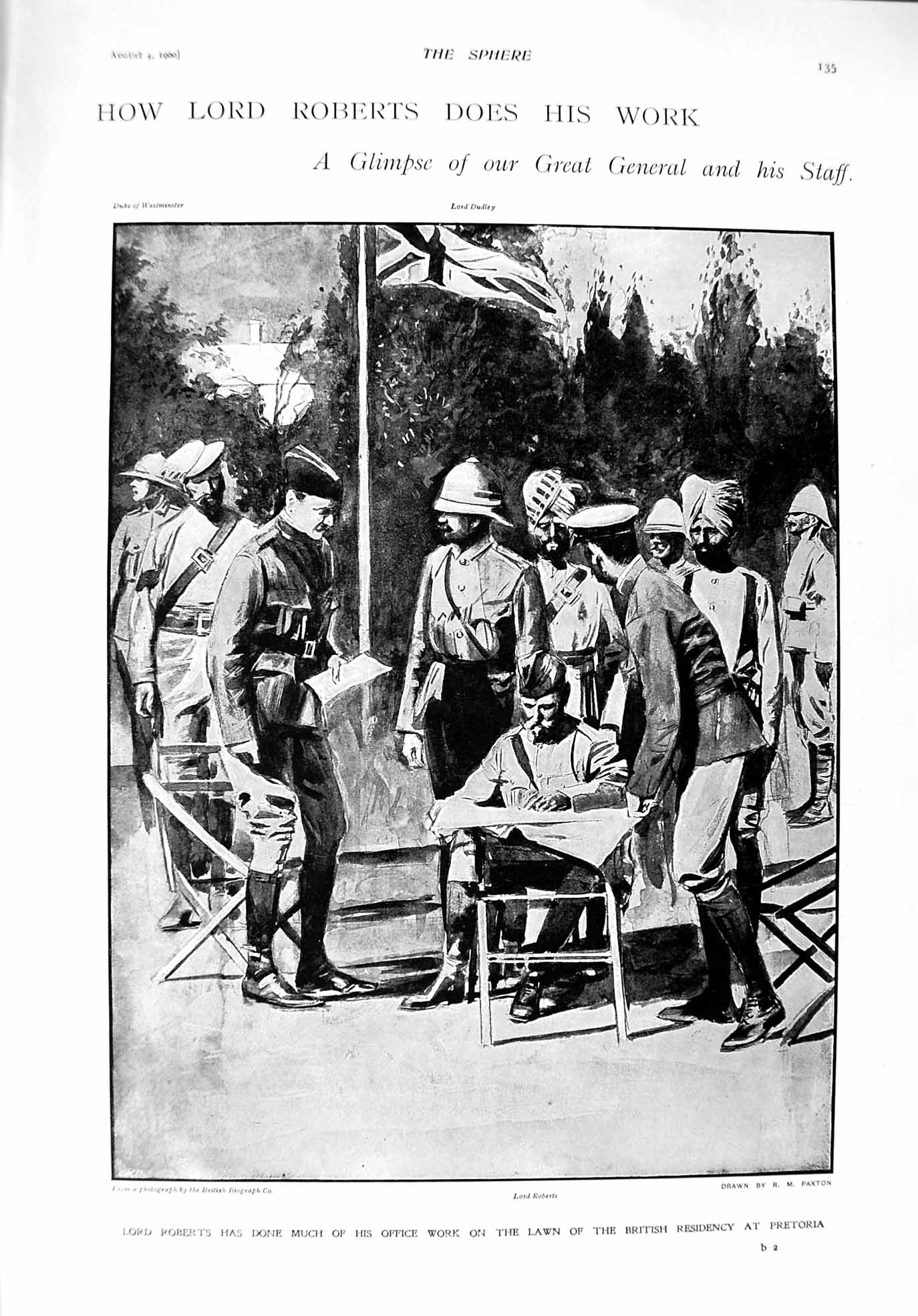 Old Antique Print 1900 Lord Roberts Army War Pretoria Oxen Bridge Ingogo 20th