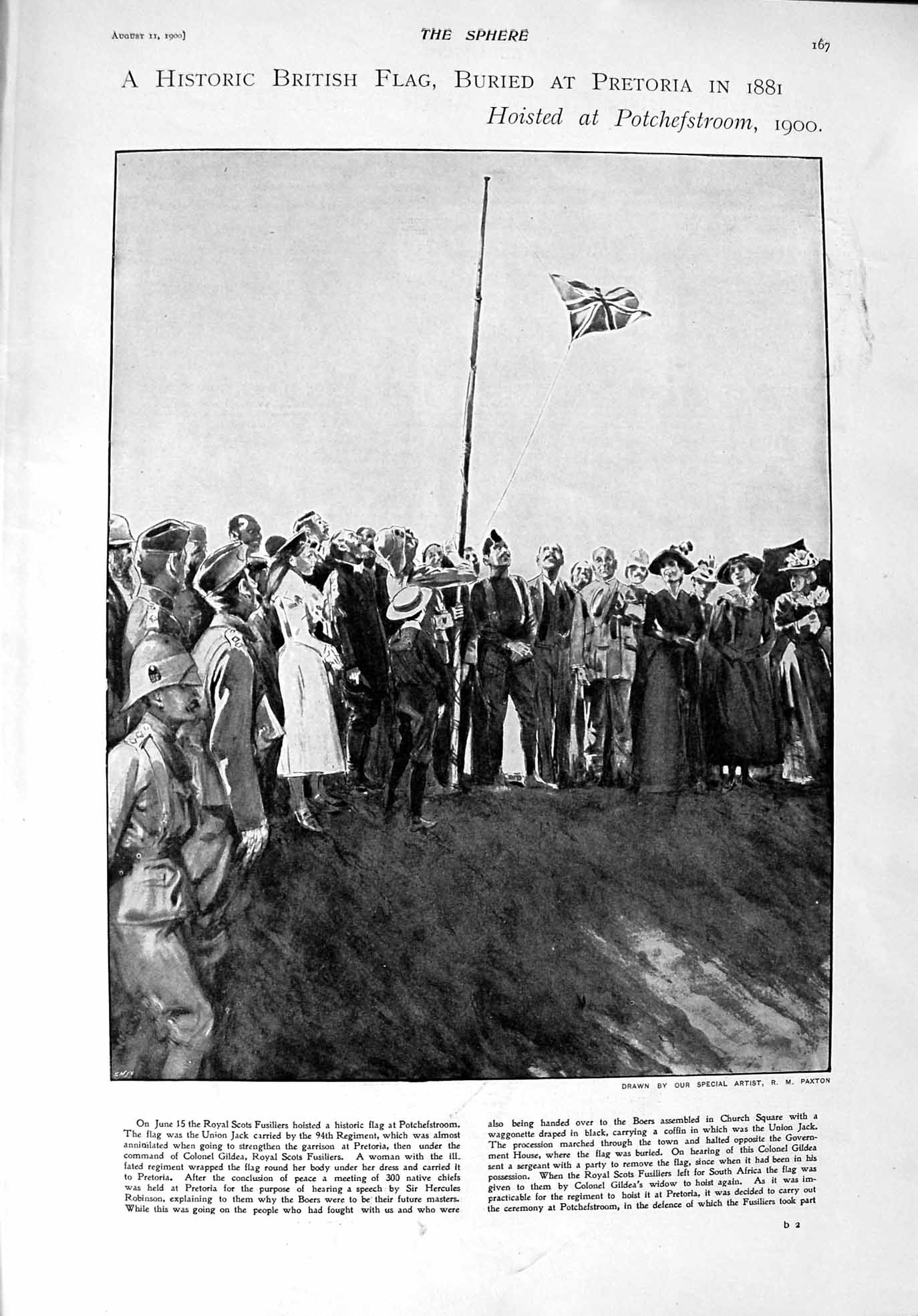 Original Old Antique Print 1900 Royal Scots Fusiliers Pretoria Johannesbur Fort