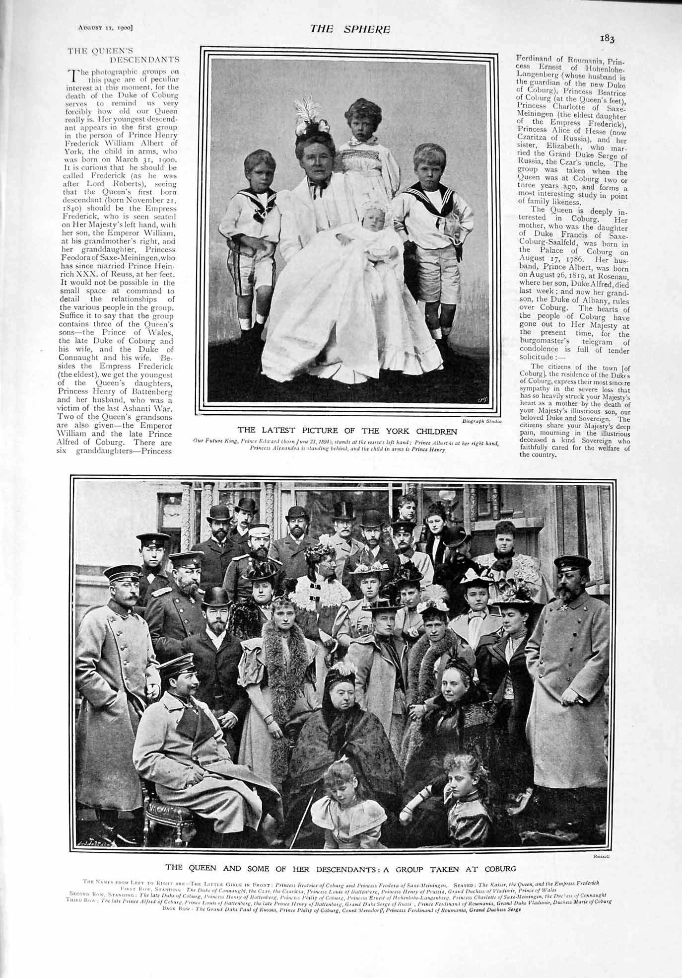 Old Antique Print 1900 Prince Edward Coburg Queen Victoria Ladies Fashion 20th