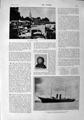 Original Old Antique Print 1900 Regatta Marlow Victoria Albert Ship Herzl Wolpe