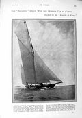 Old Antique Print 1900 Satanita Yacht Cowes Cronje Kruger Schiel Africa 20th