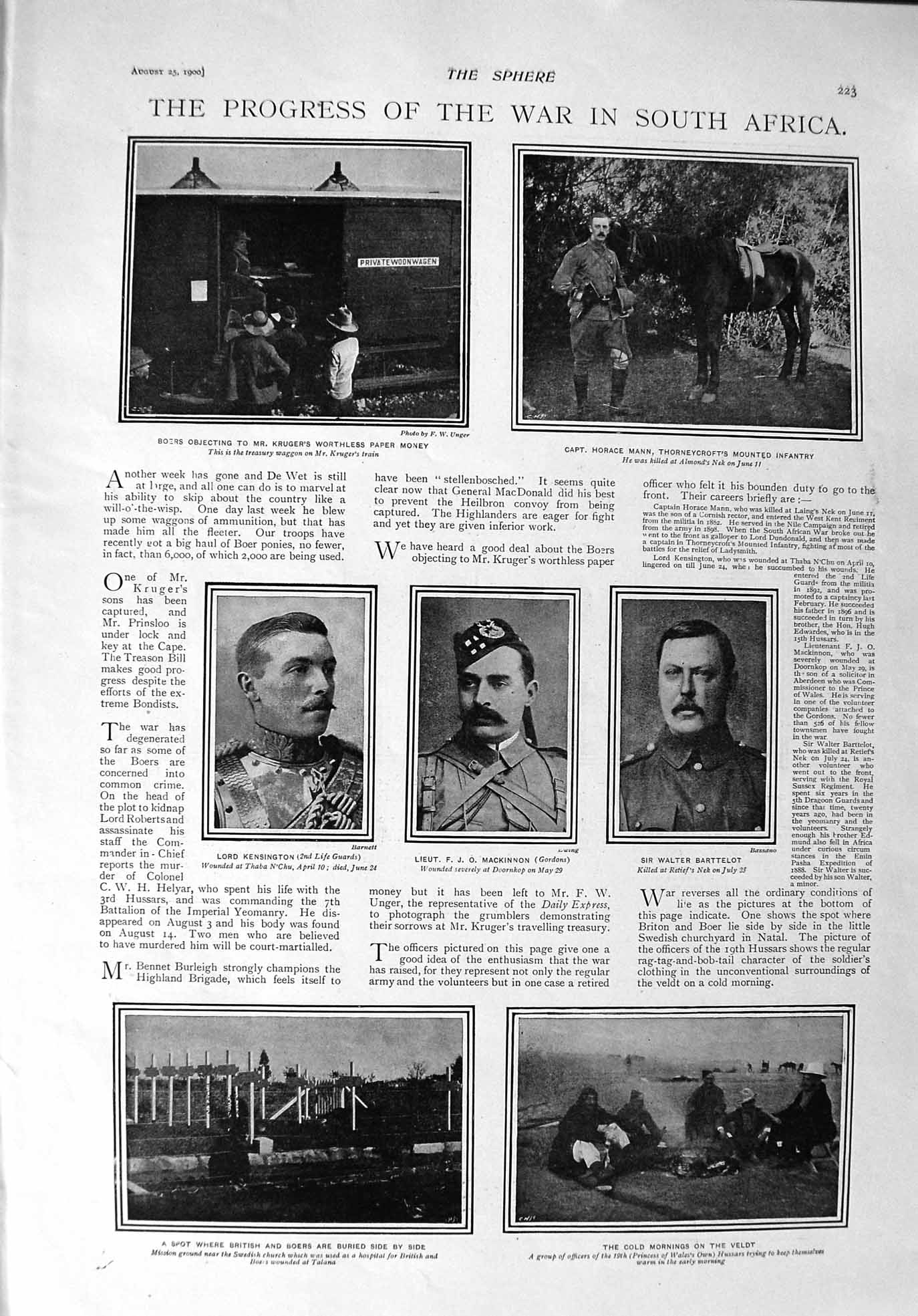 Original Old Antique Print 1900 Boers War South Africa Kensington Nuddea Ship