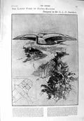 Original Old Antique Print 1900 Flying-Machine Davidson Hotham Robinson Salmone