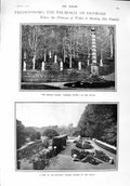 Old Antique Print 1900 Fredensborg Denmark Marble Garden Wet Map Africa 20th