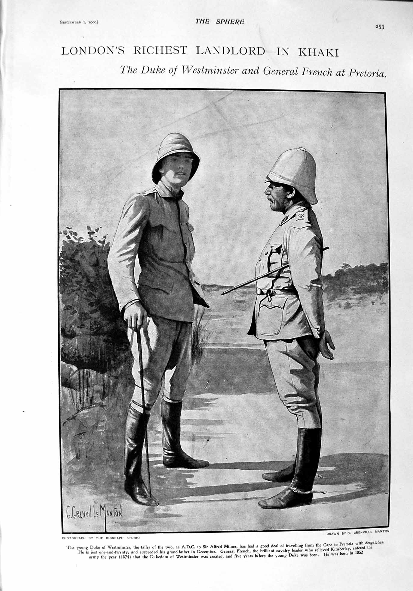 Old Antique Print 1900 Duke Westminster French Pretoria War Haking Poett 20th