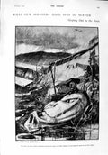 Original Old Antique Print 1900 War Siers Rain Houwater Boer Train Colley Farm