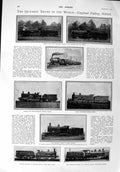 Original Old Antique Print 1900 London Express Train Engine Nell Gwyn Theatre