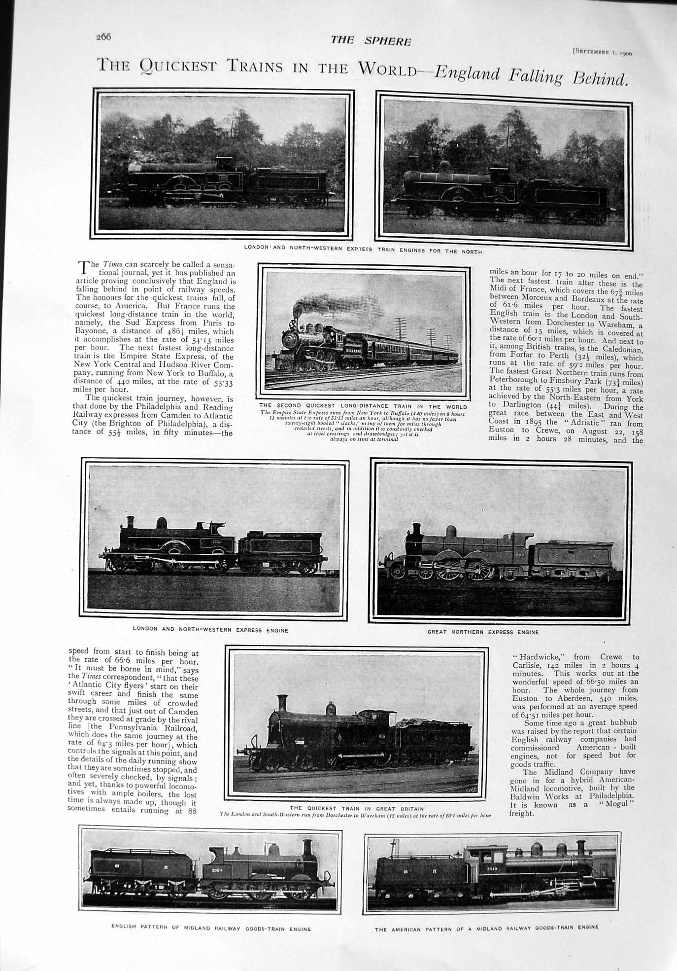 Original Old Antique Print 1900 London Express Train Engine Nell Gwyn Theatre