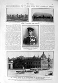 Old Antique Print 1900 Prince Ernst Prussian Guards Berlin Army Asbestos 20th