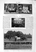 Old Antique Print 1900 Queen Madras Sappers Orubas Balmoral Fire Engine 20th